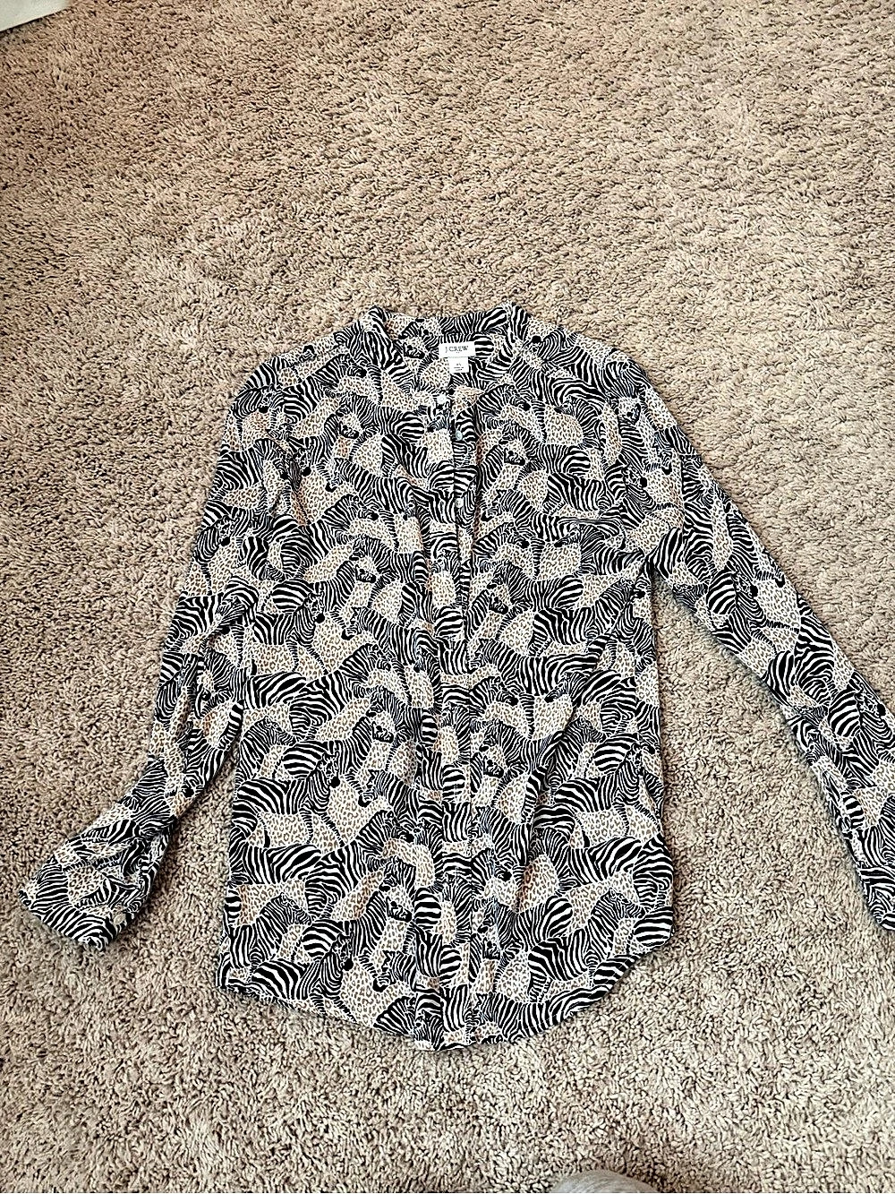 J.Crew Factory Button-up blouse in Animal Print Animal Print